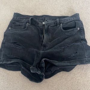 Black AE denim shorts